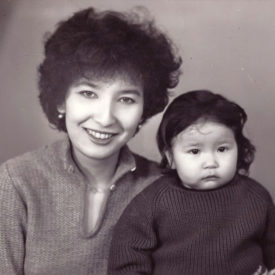 With her daughter, Jambul (Taraz), 1980