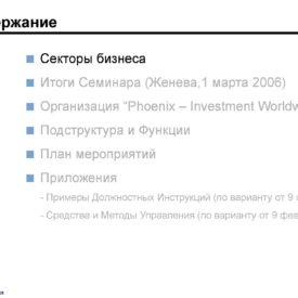 Окончательный вариант модернизации бизнеса Холдинга Phoenix