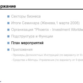 Окончательный вариант модернизации бизнеса Холдинга Phoenix